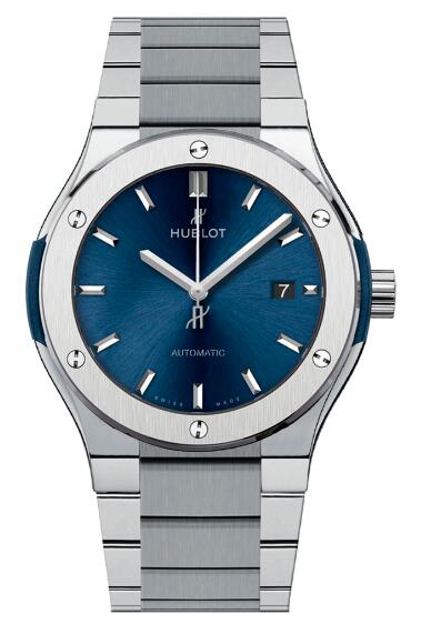 Hublot Classic Fusion 42 mm Blue Titanium Bracelet 548.NX.7170.NX mens watches